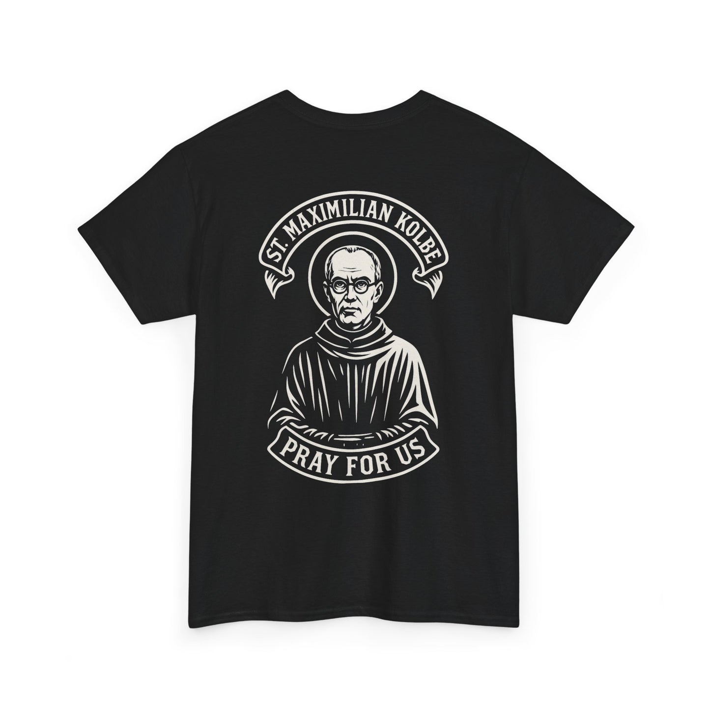 Unisex Heavy Cotton Tee featuring St. Maximilian Kolbe, Catholic T-Shirt, Inspirational Apparel, Religious Gift, Catholic Shirt