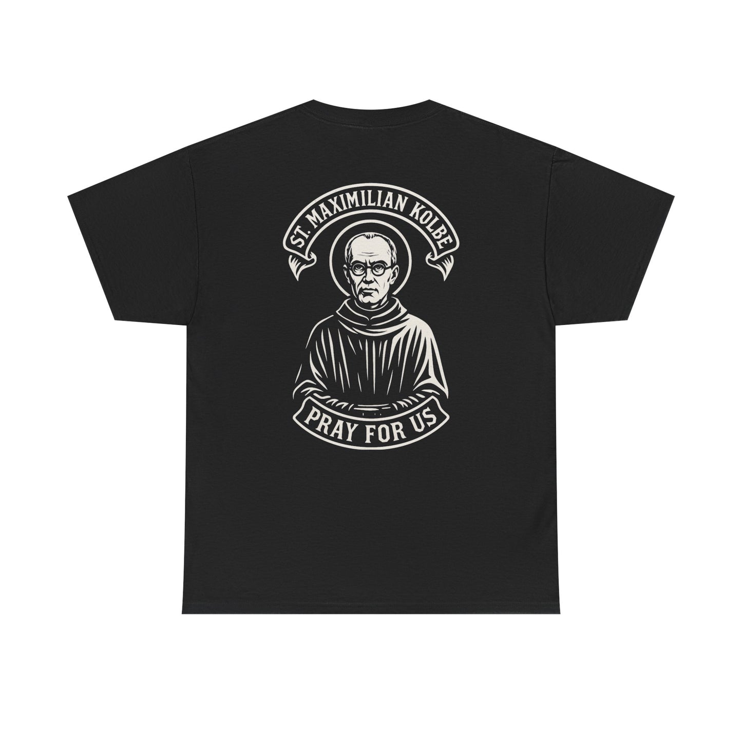 Unisex Heavy Cotton Tee featuring St. Maximilian Kolbe, Catholic T-Shirt, Inspirational Apparel, Religious Gift, Catholic Shirt