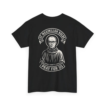 Unisex Heavy Cotton Tee featuring St. Maximilian Kolbe, Catholic T-Shirt, Inspirational Apparel, Religious Gift, Catholic Shirt